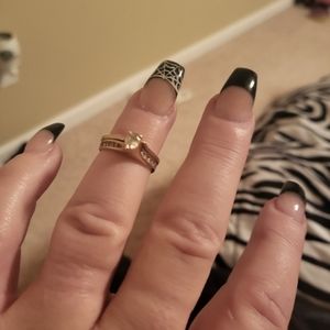 FOR TRADE WITH BUTTERCUP 5554 kt yellow gold diamond wedding set bundle- 4 rings